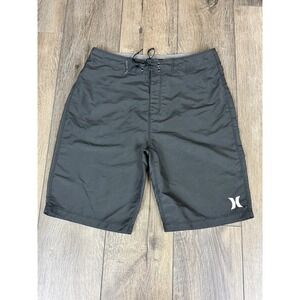 Hurley Board Shorts Phantom Solid Swim Trunks Black 28 Surf Beach Activewear